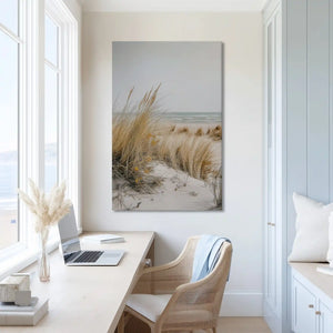 Extra large dune grass canvas wall art showcasing natural textures for bright interiors