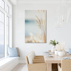 Oversized dune reeds canvas wall art for calming bathroom retreat