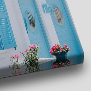 Greek Island Bloom Canvas Wall Art