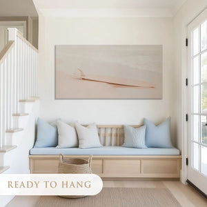 Textured seascape canvas wall art showcasing calming beige waves and minimalist coastal charm