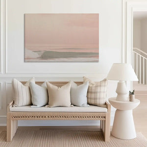 Large ocean horizon canvas print perfect for above sofa placement in airy spaces