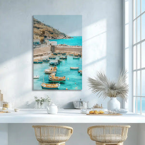 Coastal marina wall decor enhancing dining room with seaside elegance