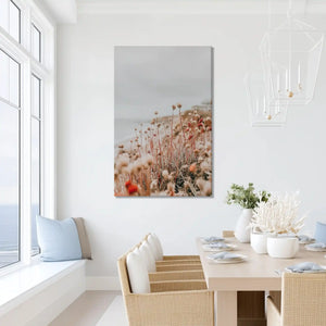Oversized countryside flower canvas print ideal for contemporary living room