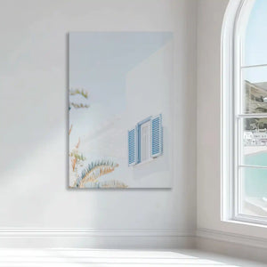 Soft pastel village wall decor bringing airy charm and seaside calm to modern interiors