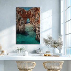 Cliffside ocean wall decor enhancing dining room coastal elegance