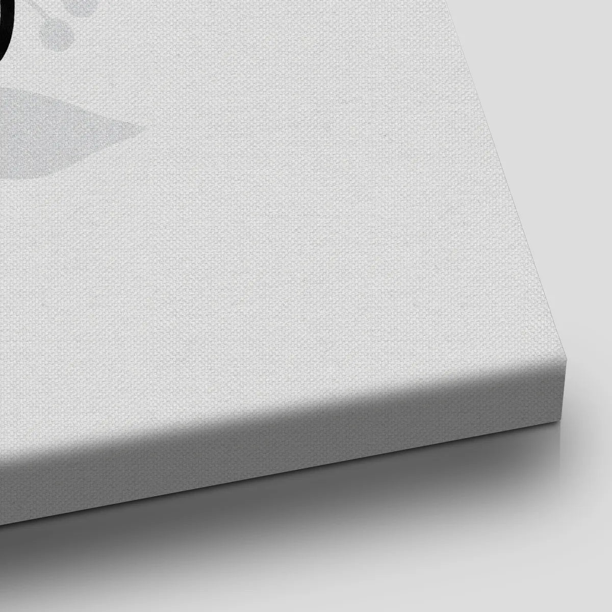 Decorative canvas print with a gentle romantic mood, featuring monochrome leaves and berries behind centered text