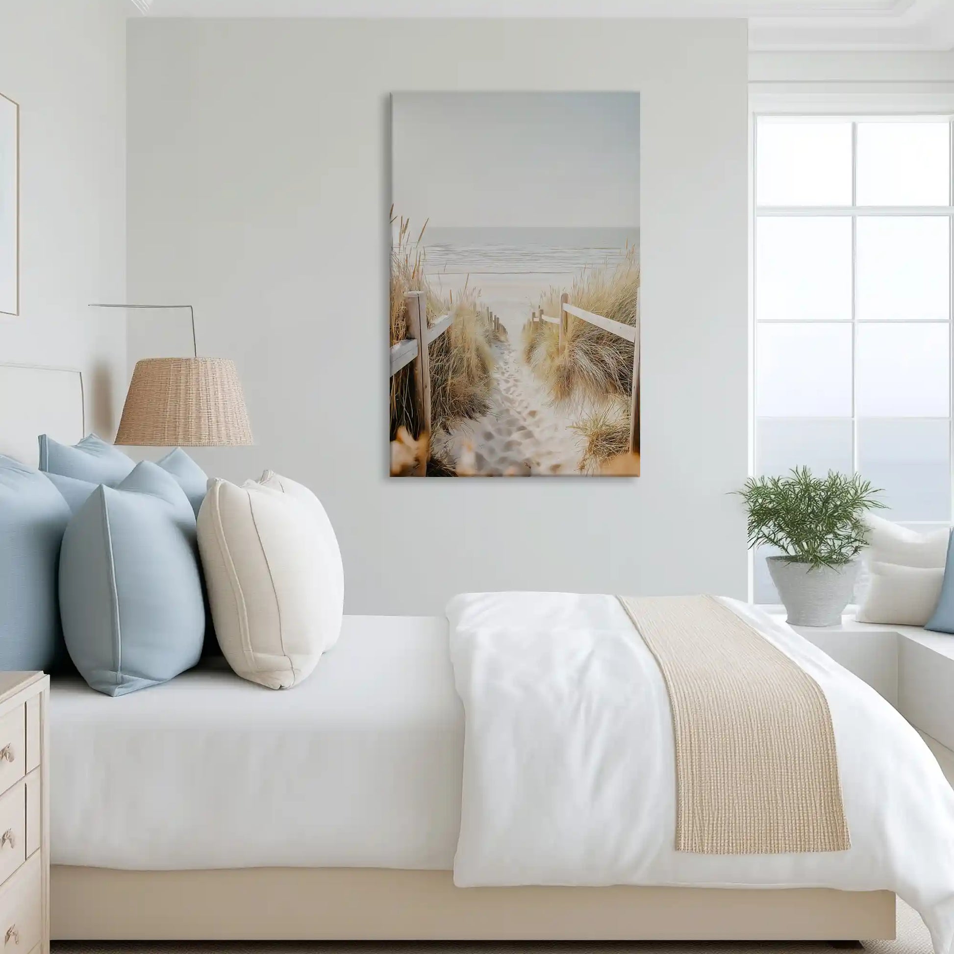 Tranquil dune path canvas art complementing light and airy Scandinavian-inspired home decor