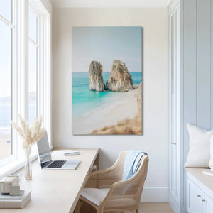 Extra large ocean rock canvas wall art showcasing natural coastal beauty for airy interiors