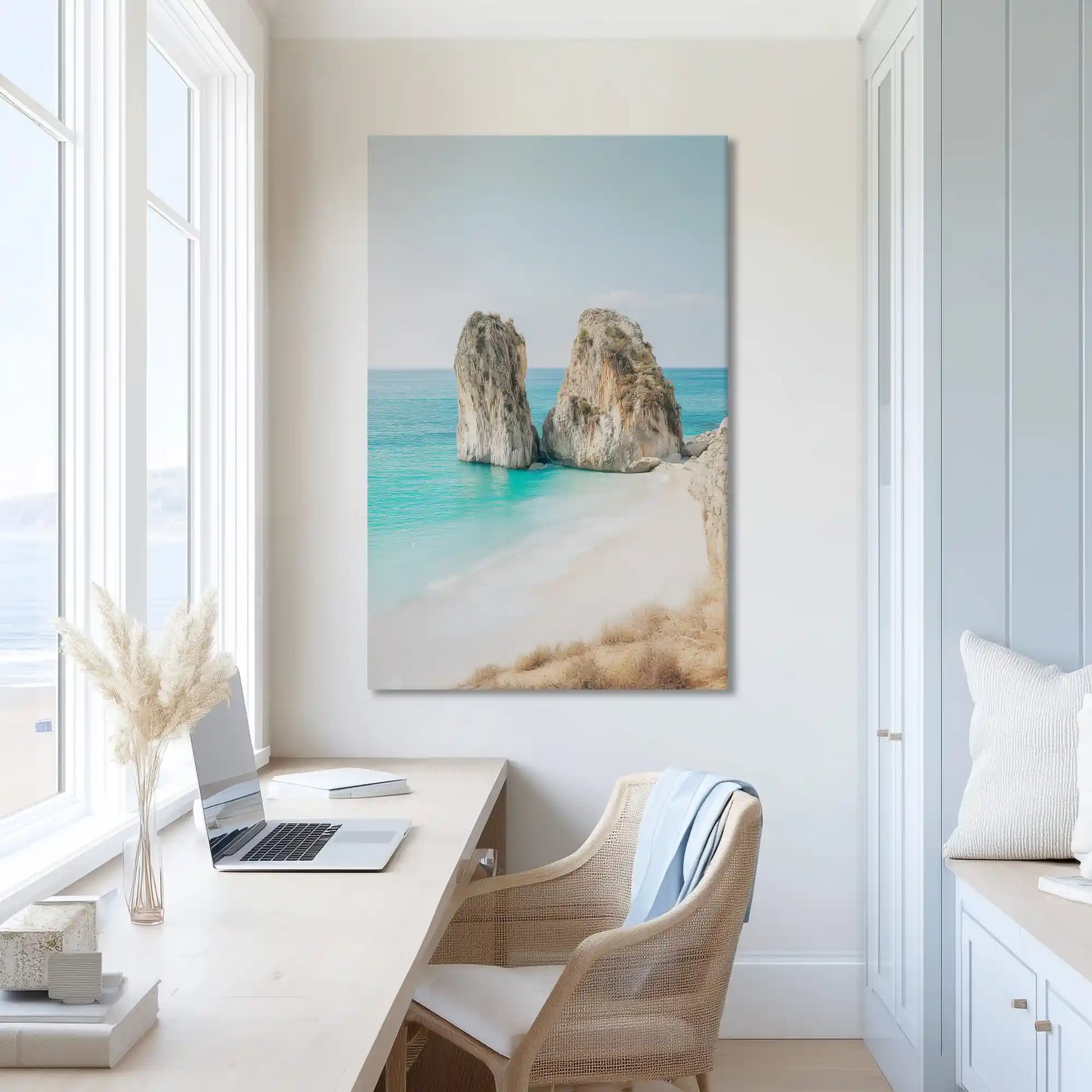 Extra large ocean rock canvas wall art showcasing natural coastal beauty for airy interiors
