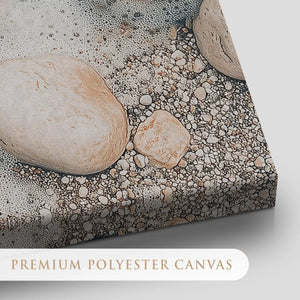 Ocean Foam and Pebbles Canvas Wall Art