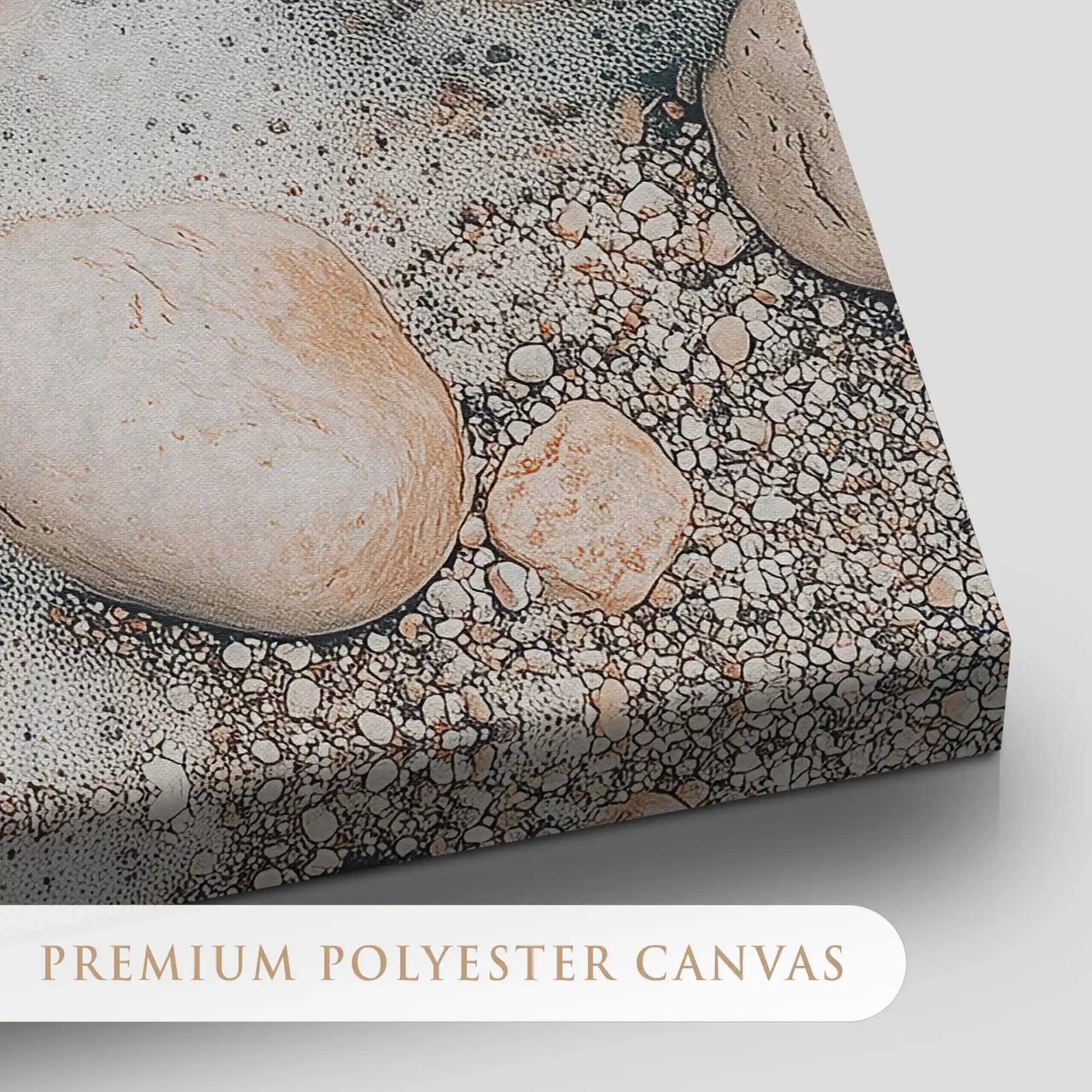Ocean Foam and Pebbles Canvas Wall Art