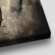 Large Rustic Barn and Mountain Landscape Canvas, Farmhouse Wall Art