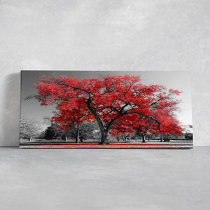 Gallery-wrapped autumn landscape wall art for home office