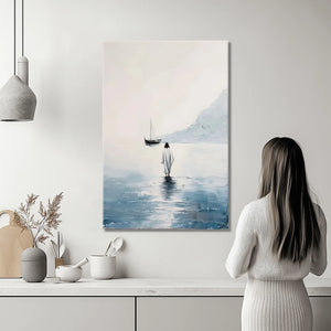 jesus walking on the sea painting, contemporary christian artwork, framed christian art