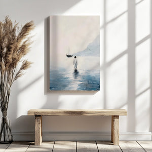 faith canvas wall art, religious wall decor, painting of jesus walking on water