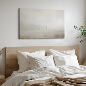 Christian wall art for bedroom – Jesus leaves the 99 canvas in neutral palette, designed for women of faith who value simplicity and scripture-based decor
