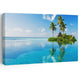  Large beach wall art featuring a stunning tropical island with palm trees and clear blue ocean waters.