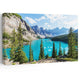 Large turquoise lake canvas print for relaxing bedroom decor