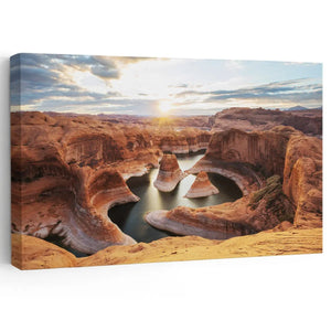 Large Reflection Canyon canvas print for living room decor