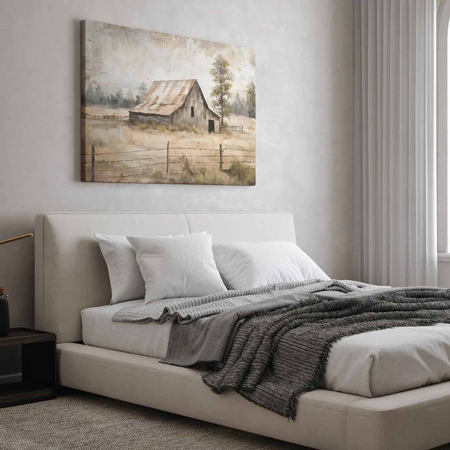 Stylish display of Rustic Farmhouse Wall Art Canvas 