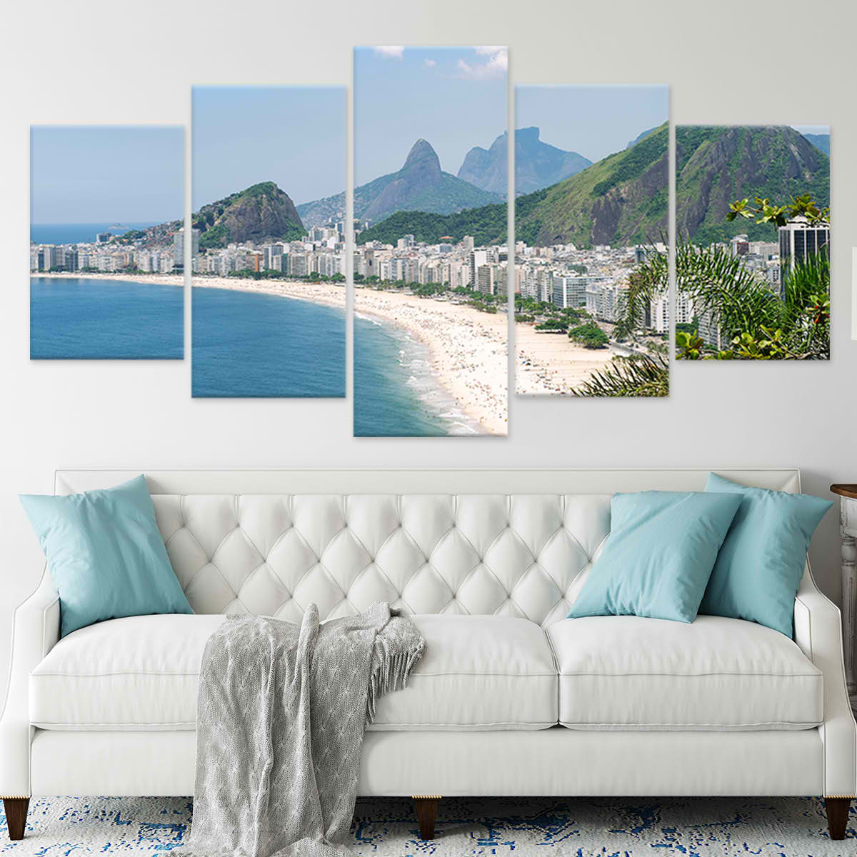 Large ocean wall art showcasing Rio’s tropical coastline.