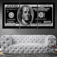 Black 100 Dollar Bill Wall Art Canvas Print-Stunning Canvas Prints