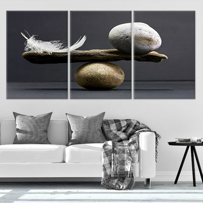 Feather And Stone Balance Wall Art-Stunning Canvas Prints