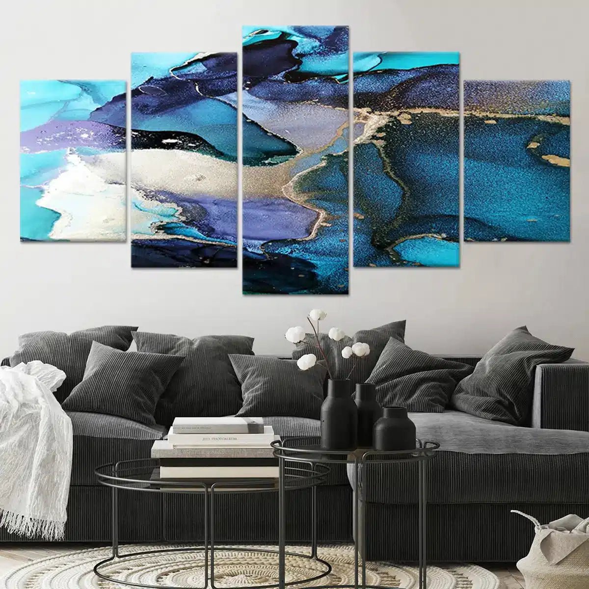 Abstract Aqua Alcohol Wall Art-Stunning Canvas Prints