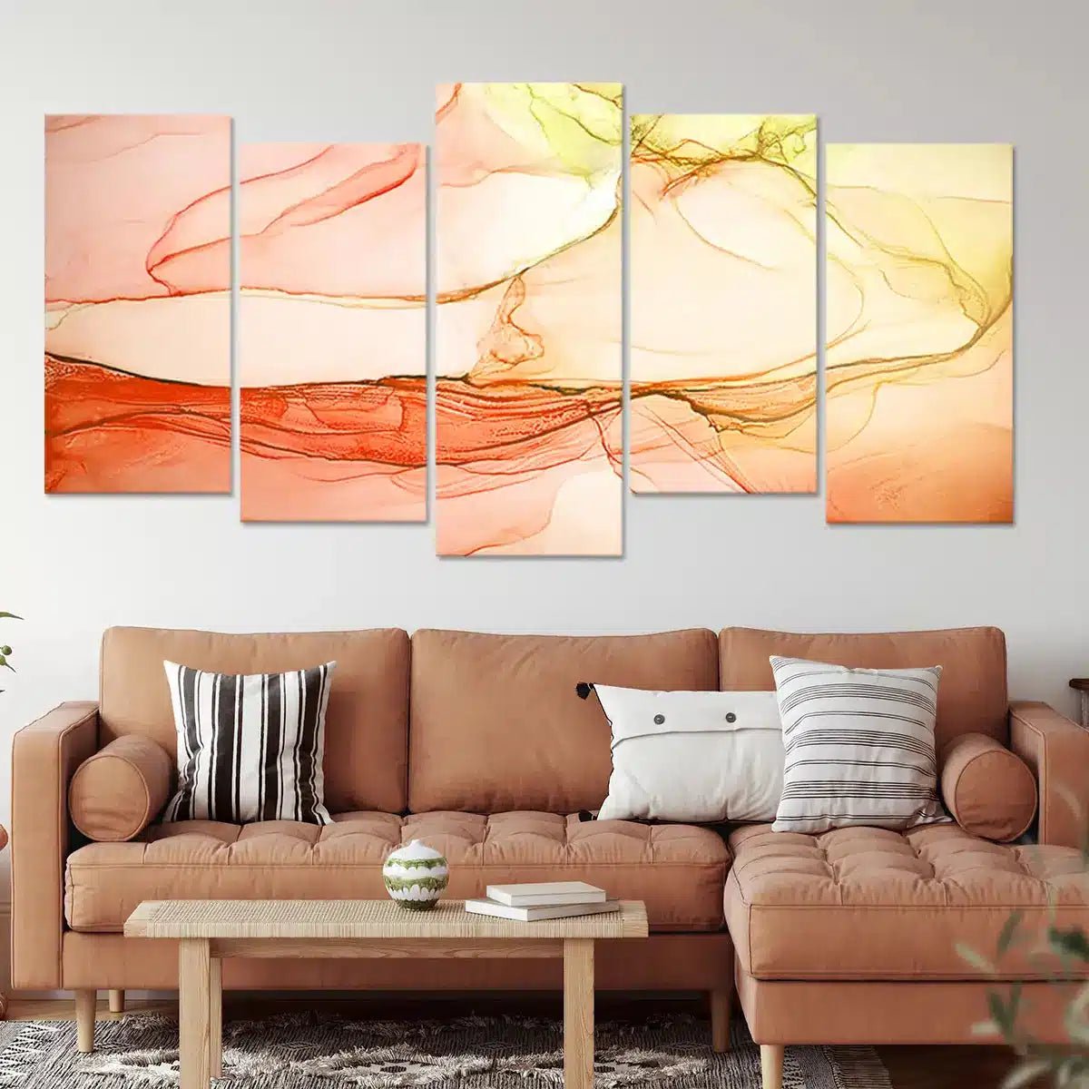 Abstract Sunset Waves Wall Art For Living Room-Stunning Canvas Prints