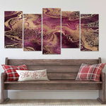 Abstract Violet With Gold Wall Art-Stunning Canvas Prints