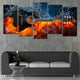 Flaming Acoustic Guitar Wall Art Canvas Print-Stunning Canvas Prints