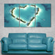Couples wall art for bedroom featuring an enchanting love-shaped island escape.