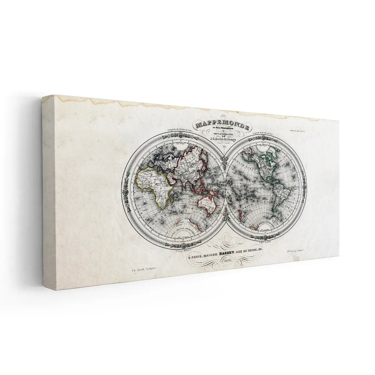 Antique World Map Wall Art-Stunning Canvas Prints