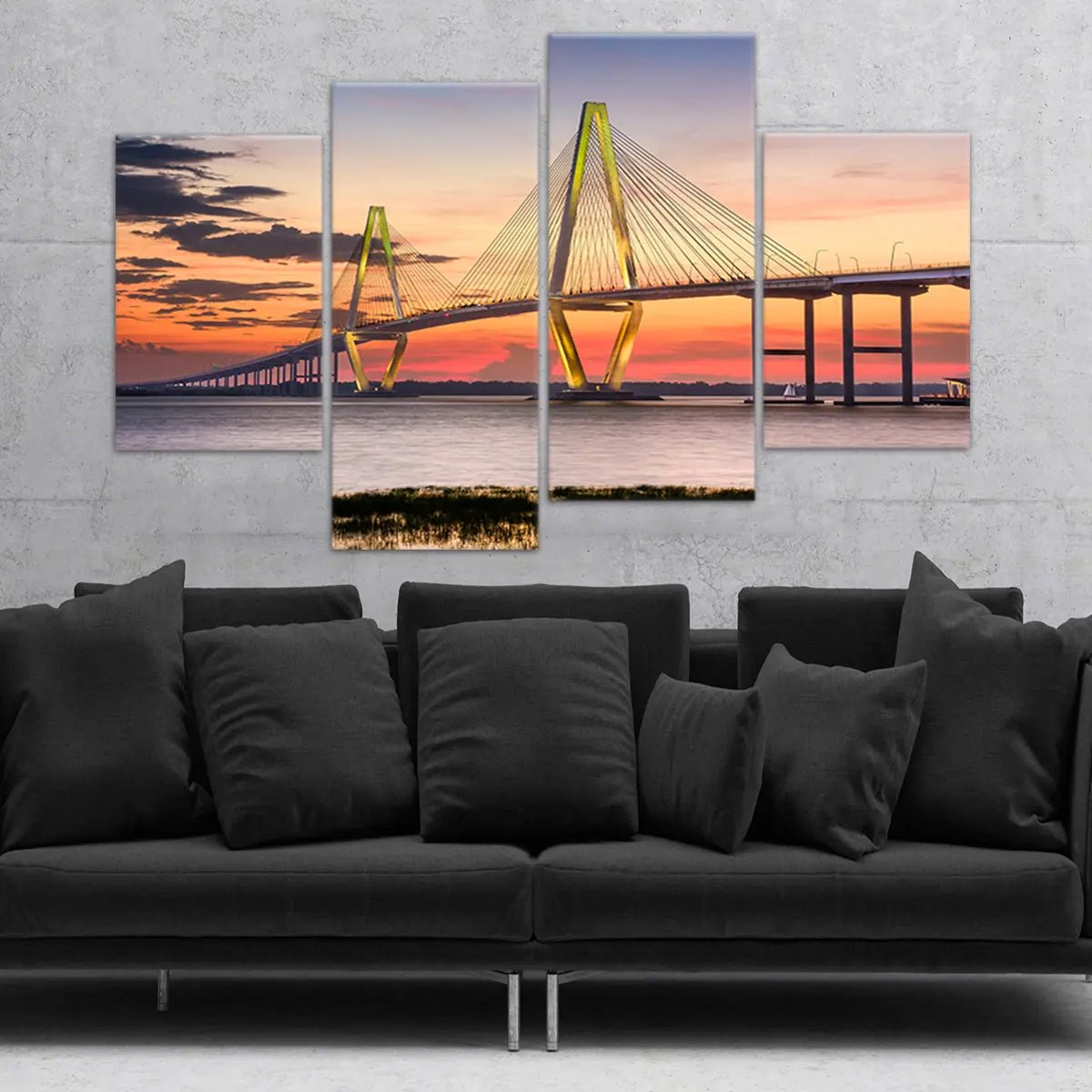 Arthur Ravenel Bridge Wall Art Canvas-Stunning Canvas Prints