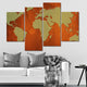 Rustic Earth Tones World Map Wall Art-Stunning Canvas Prints