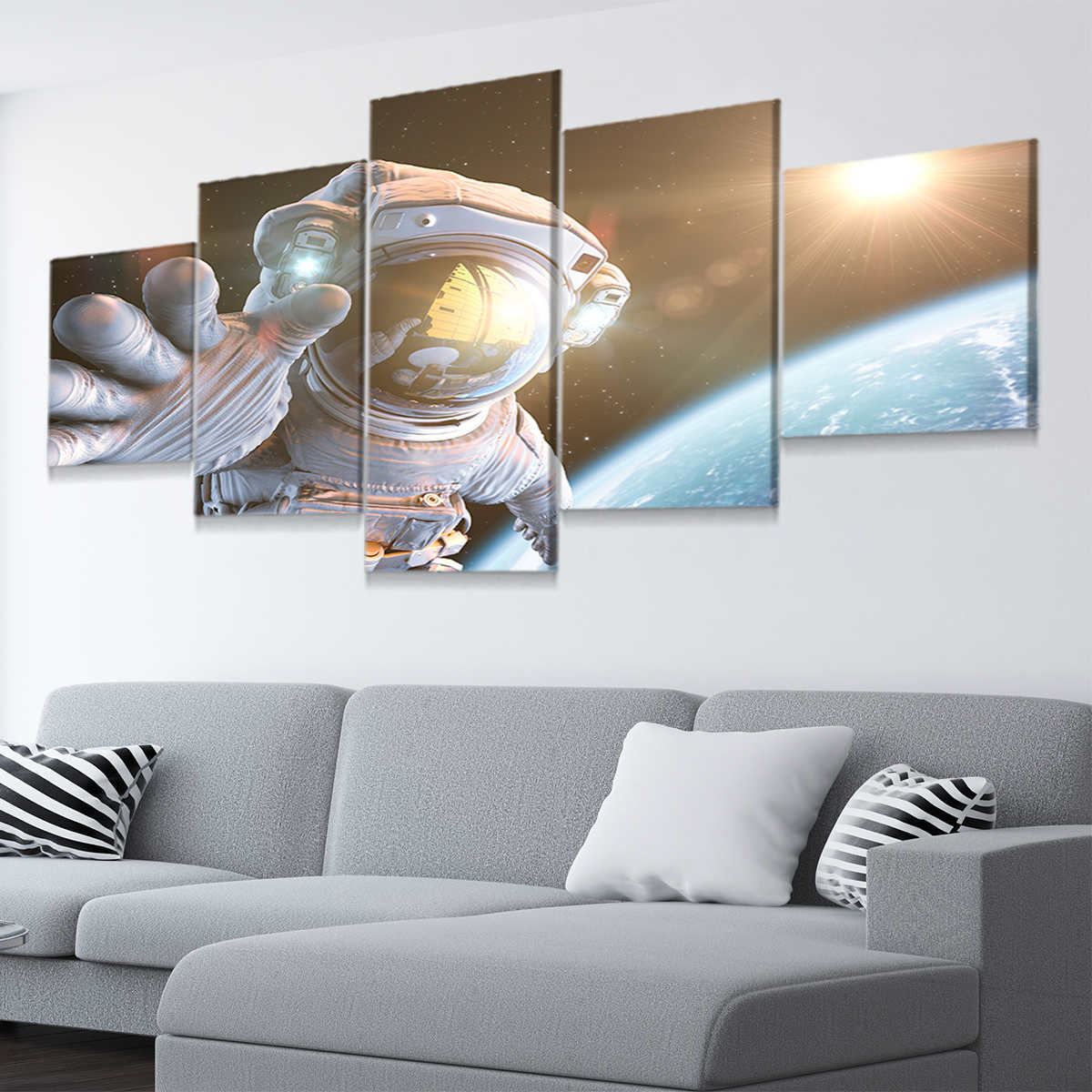 Astronaut In Outer Space Canvas Wall Art