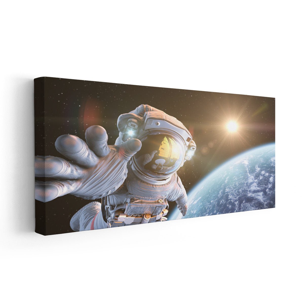 Astronaut In Outer Space Canvas Wall Art