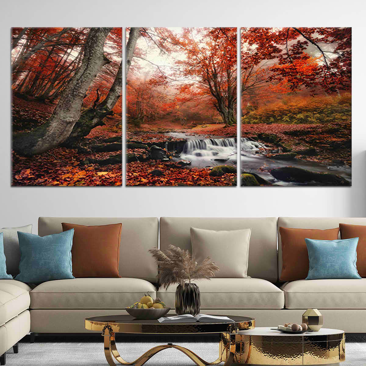 Red Autumn Forest Wall Art-Stunning Canvas Prints