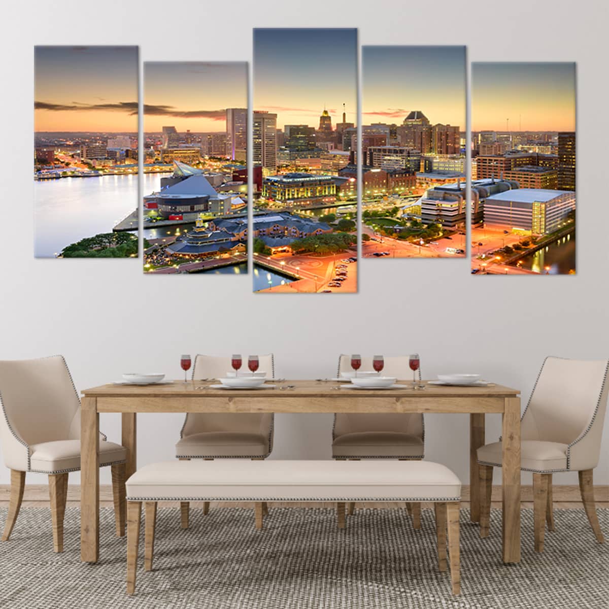 Baltimore Skyline Wall Art Canvas-Stunning Canvas Prints