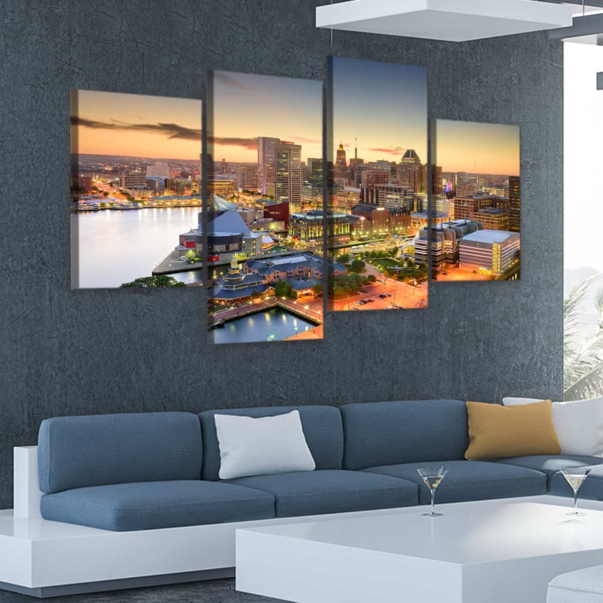 Baltimore Skyline Wall Art Canvas-Stunning Canvas Prints