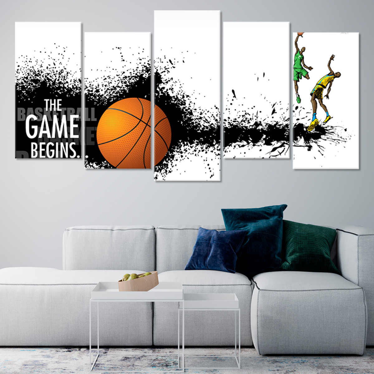 Canvas Wall Art 16x24inch Unframed Basketball Star Picture Artwork for Home  Decor, White : : Home
