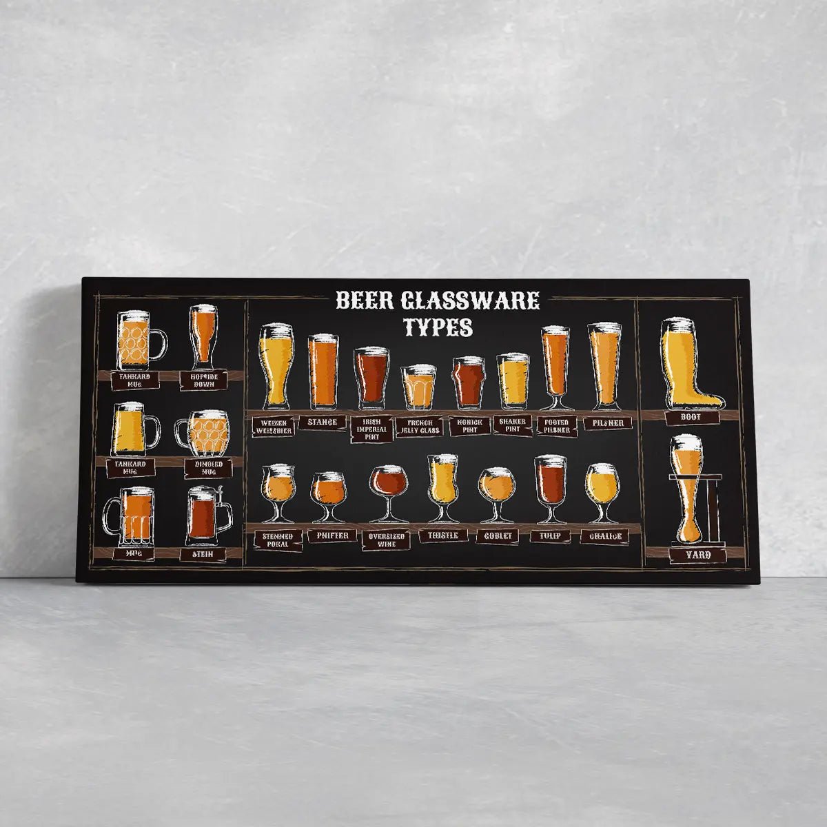 Beer Glassware Types Wall Art Canvas Print-Stunning Canvas Prints