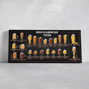 Beer Glassware Types Wall Art Canvas Print-Stunning Canvas Prints