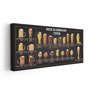 Beer Glassware Types Wall Art Canvas Print-Stunning Canvas Prints