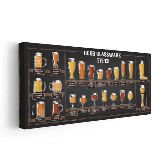 Beer Glassware Types Wall Art Canvas Print-Stunning Canvas Prints