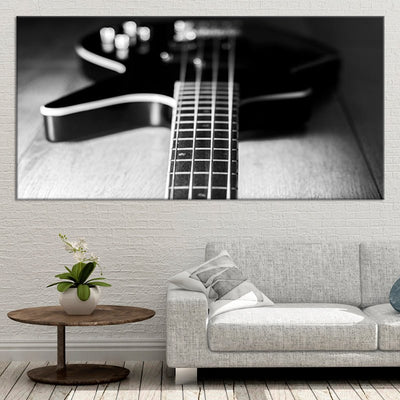 Black Bass Guitar Panel Canvas Wall Art 1 piece