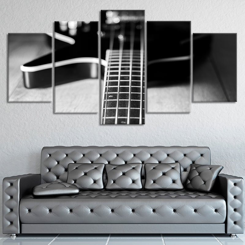 Black Bass Guitar Panel Canvas Wall Art 1 piece