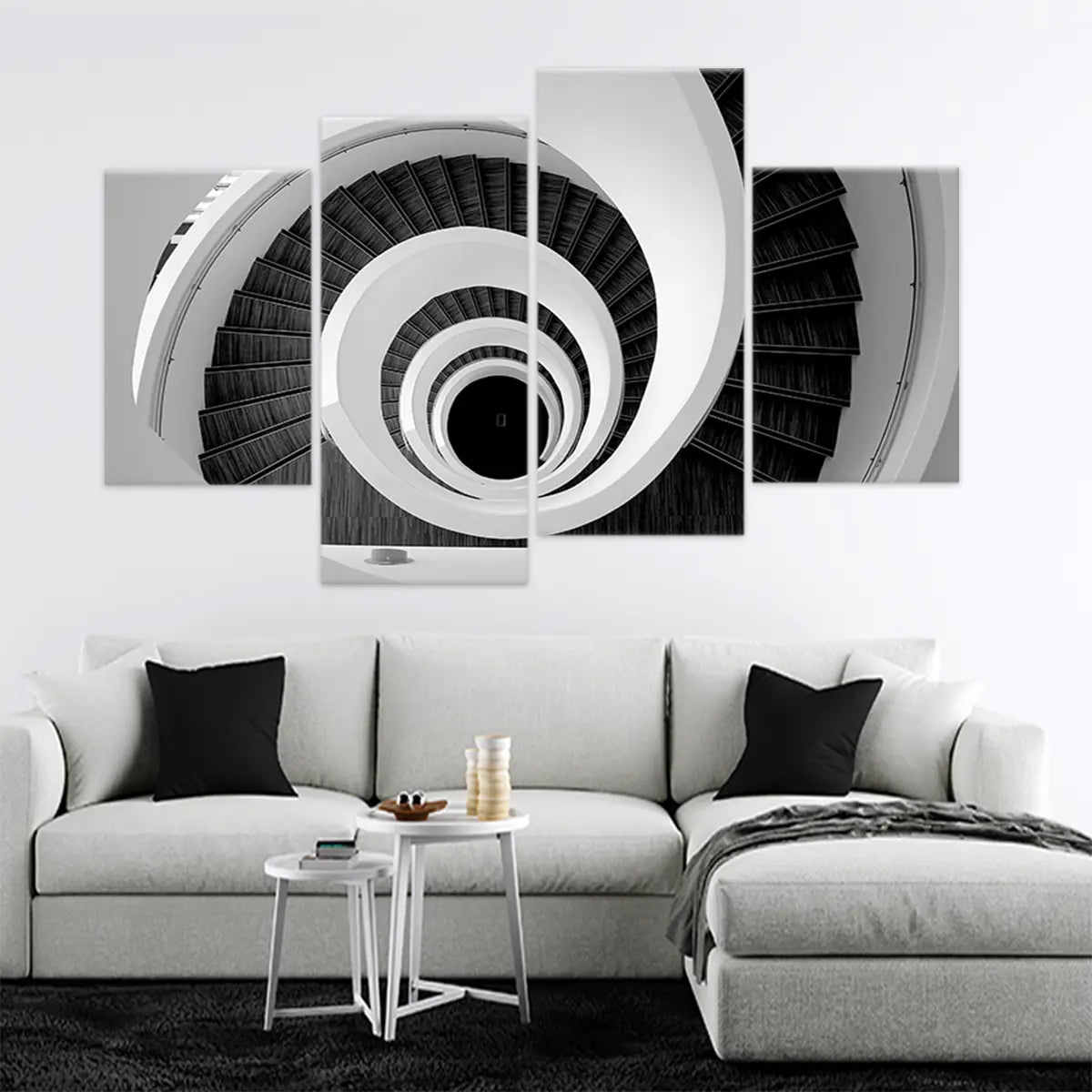 Large Black and White Staircase Wall Art For Living Room Wall-Stunning Canvas Prints