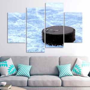 Black Hockey Puck Canvas Wall Art-Stunning Canvas Prints
