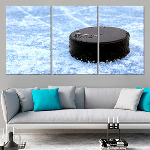 Black Hockey Puck Canvas Wall Art-Stunning Canvas Prints